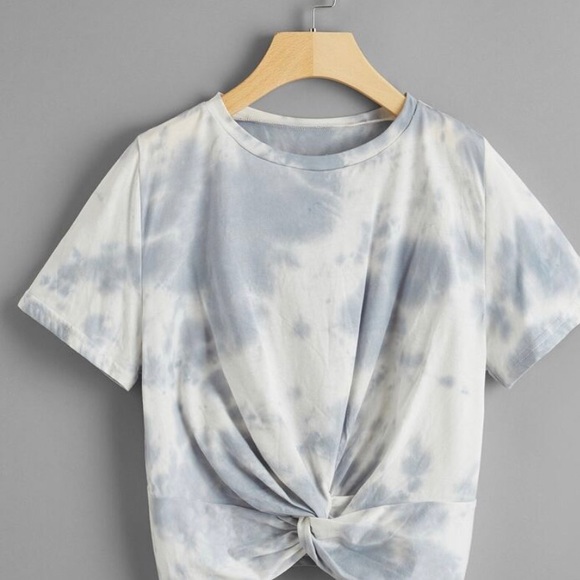 Tops - Twist Front Tie Dye Tee Crop Top